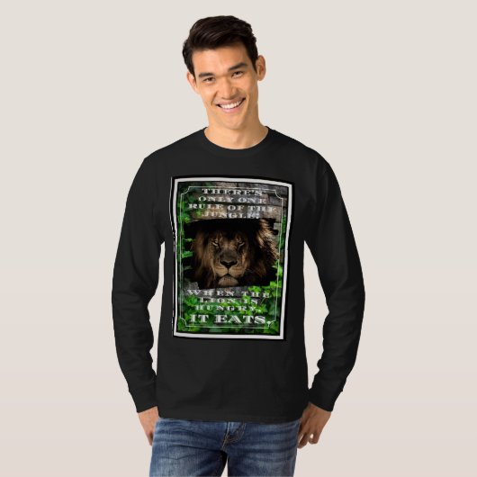 Regel van het Oerwoud als de Lon honger heeft, het T-shirt (Voorkant volledig)