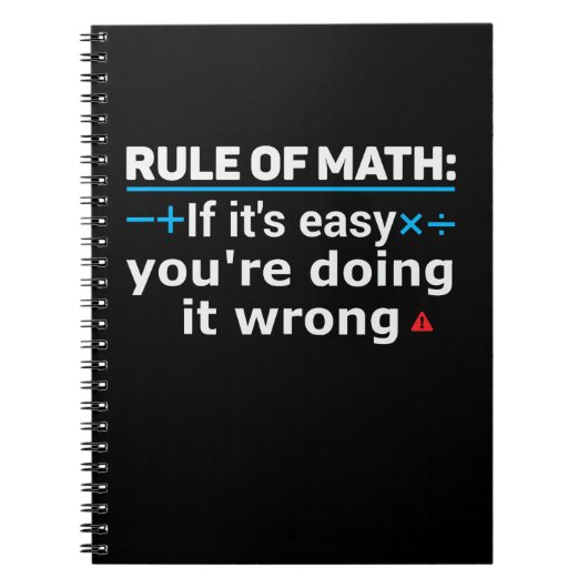 Regel van Wiskunde Pun Notitieboek (Voorkant)