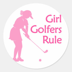 Regel voor Girl Golfers Ronde Sticker