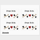 Regel voor honden - Afdrukken en Botten verven Rechthoekige Sticker (Vel)