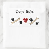 Regel voor honden - Afdrukken en Botten verven Rechthoekige Sticker (Tas)