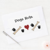Regel voor honden - Afdrukken en Botten verven Rechthoekige Sticker (Envelop)