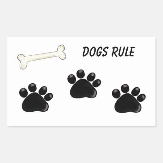Regel voor honden - Afdrukken verven Rechthoekige Sticker (Voorkant)
