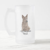 Regel voor honden matglas bierpul (Links)