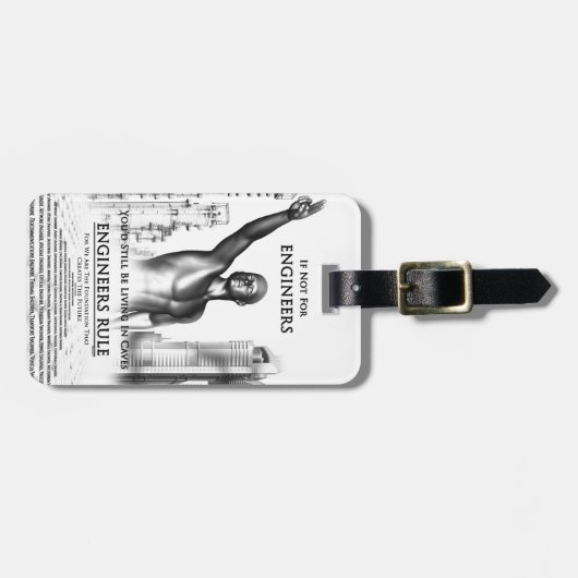 Regel voor ingenieurs bagagelabel (Voorkant horizontaal)