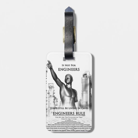 Regel voor ingenieurs bagagelabel (Achterkant verticaal)