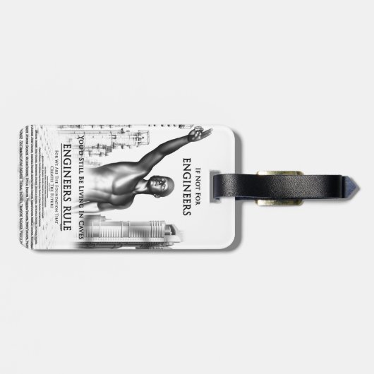 Regel voor ingenieurs bagagelabel (Achterkant horizontaal)