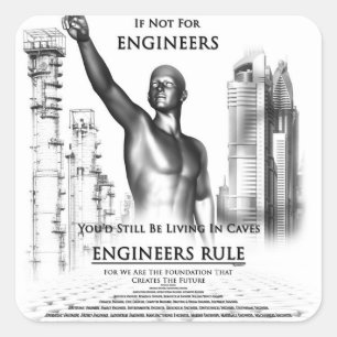 Regel voor ingenieurs vierkante sticker