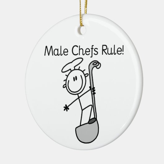 Regel voor mannelijke koks keramisch ornament (Links)