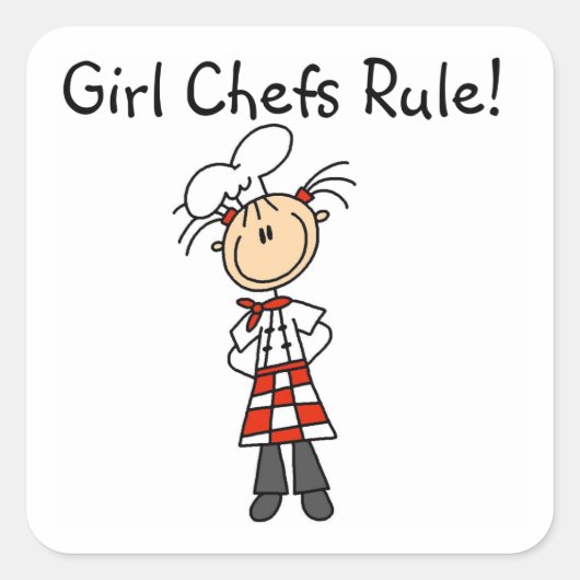 Regel voor meisjes Chefs Vierkante Sticker (Voorkant)