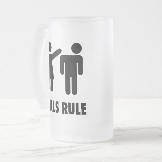 Regel voor Mok-meisjes Matglas Bierpul (Voorkant links)