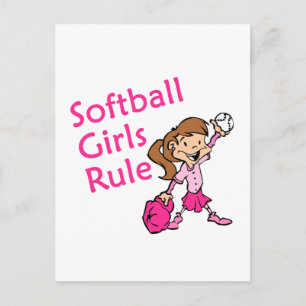 Regel voor Softball Girls Briefkaart