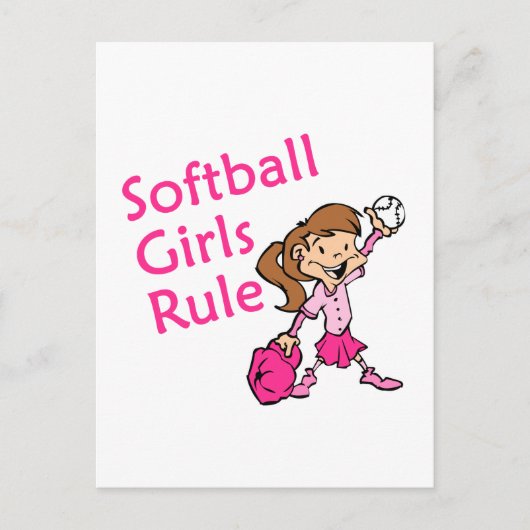 Regel voor Softball Girls Briefkaart (Voorkant)
