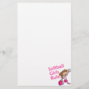 Regel voor Softball Girls Briefpapier