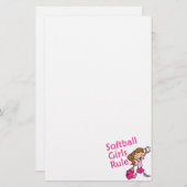 Regel voor Softball Girls Briefpapier (Voorkant / Achterkant)