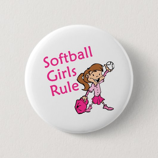 regel voor softbalmeisjes ronde button 5,7 cm (Voorkant)
