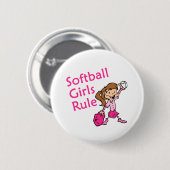 regel voor softbalmeisjes ronde button 5,7 cm (Voorkant /achterkant)