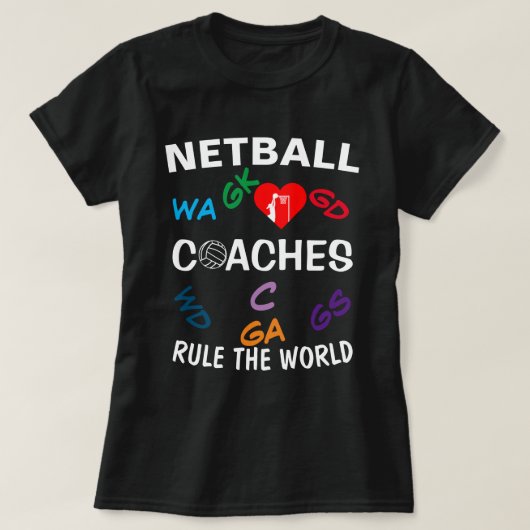 Regel voor spelerposities Netball Coaches T-shirt (Design voorkant)
