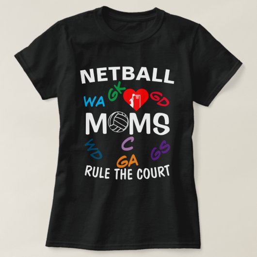 Regel voor spelerposities Netball Mums T-shirt (Design voorkant)