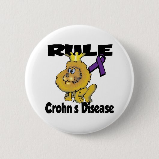 Regel ziekte van Crohn (paars) Ronde Button 5,7 Cm (Voorkant)