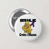Regel ziekte van Crohn (paars) Ronde Button 5,7 Cm (Voorkant /achterkant)