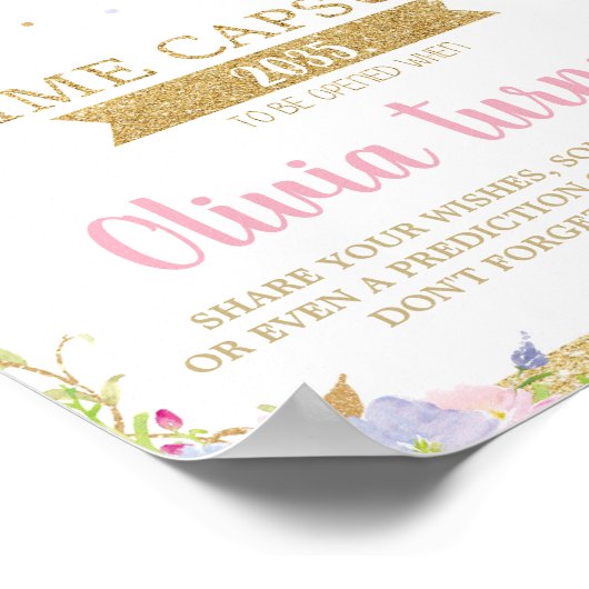 Regelboog 1e verjaardag Capsule Game Activiteit Poster (Hoek)