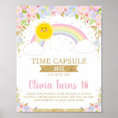 Regelboog 1e verjaardag Capsule Game Activiteit Poster (Voorkant)