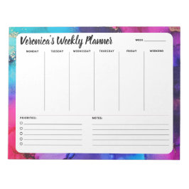 Regelboog Abstract per week om een lijstbandopanne Notitieblok