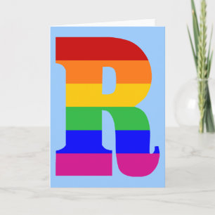 Regelboog letter R Notitiekaartje