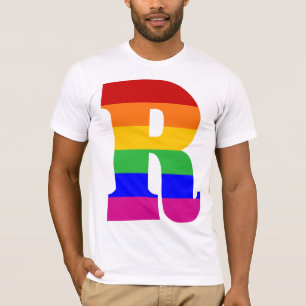 Regelboog letter R T-shirt