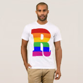 Regelboog letter R T-shirt (Voorkant volledig)