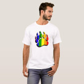 Regelboog met zwarte Beer met zwarte schaduw - Shi T-shirt (Voorkant volledig)