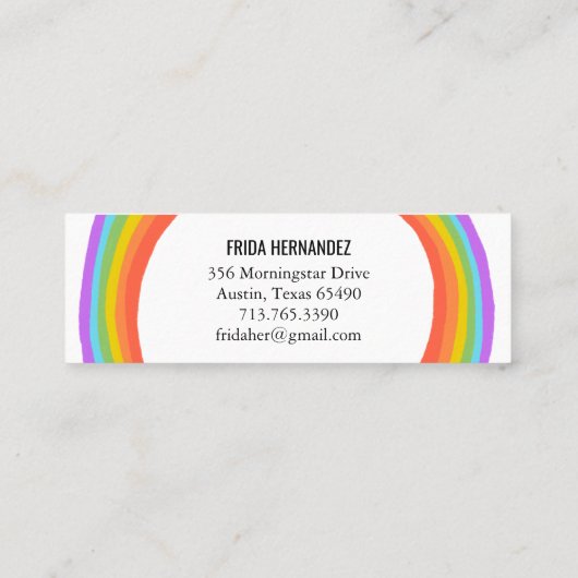 Regelboog Mini Visitekaartje (Achterkant)