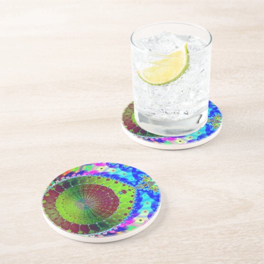 Regelboog van cirkels zandsteen onderzetter (Zijkant)