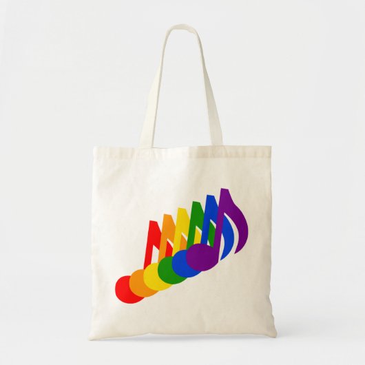 Regelboog van de Muzieknoten Tote Bag (Voorkant)