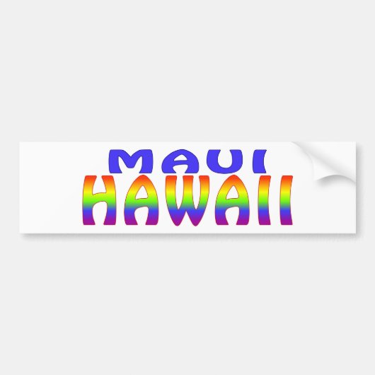 Regelboog van Maui Hawaii Bumpersticker (Voorkant)