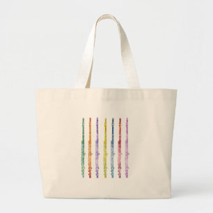 Regelboog van vloten grote tote bag