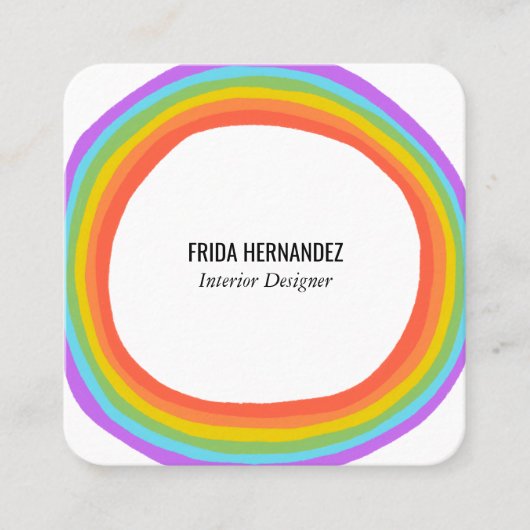 Regelboog Vierkante Visitekaartje (Voorkant)