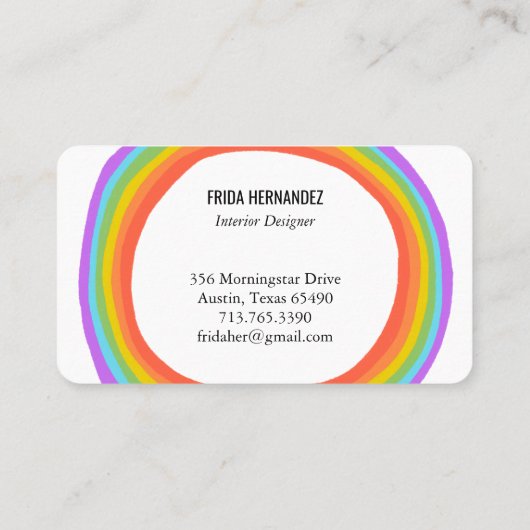 Regelboog Visitekaartje (Achterkant)