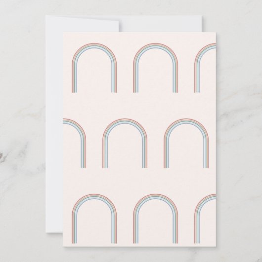 Regelboogstraal 1e verjaardag Uitnodiging (Achterkant)