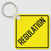 Regeling Metalen Vierkante Sleutelhanger (Voorkant)