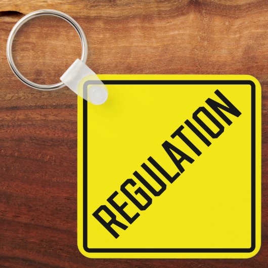 Regeling Metalen Vierkante Sleutelhanger (Voorkant)