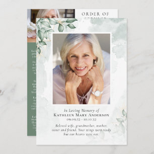 Regeling van de dienst   Foto Eucalyptus Waterverf Programmakaart