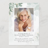 Regeling van de dienst | Foto Eucalyptus Waterverf Programmakaart (Voorkant)