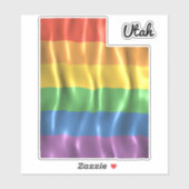 Regellijnvlag Utah UT UT Sticker (Vel)