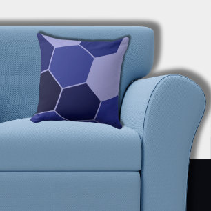 Regelmatig blauw hexagon patroon kussen