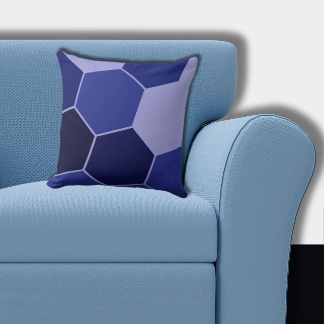 Regelmatig blauw hexagon patroon kussen (Blue Hexagon Pattern)