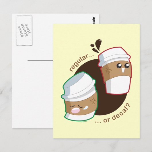 Regelmatig of Decaf? Briefkaart (Voorkant / Achterkant)