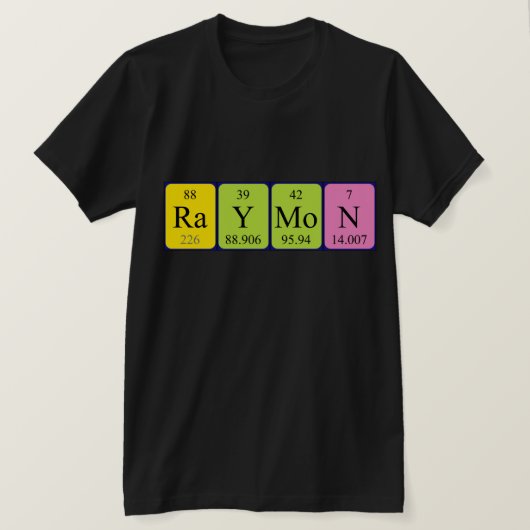Regelmatig shirt met tabelnaam Raymon (Design voorkant)