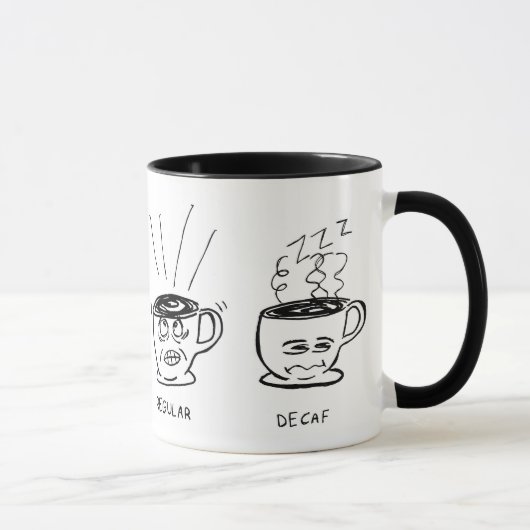 Regelmatige/Decaf Cartoon KoffieMok Mok (Rechts)